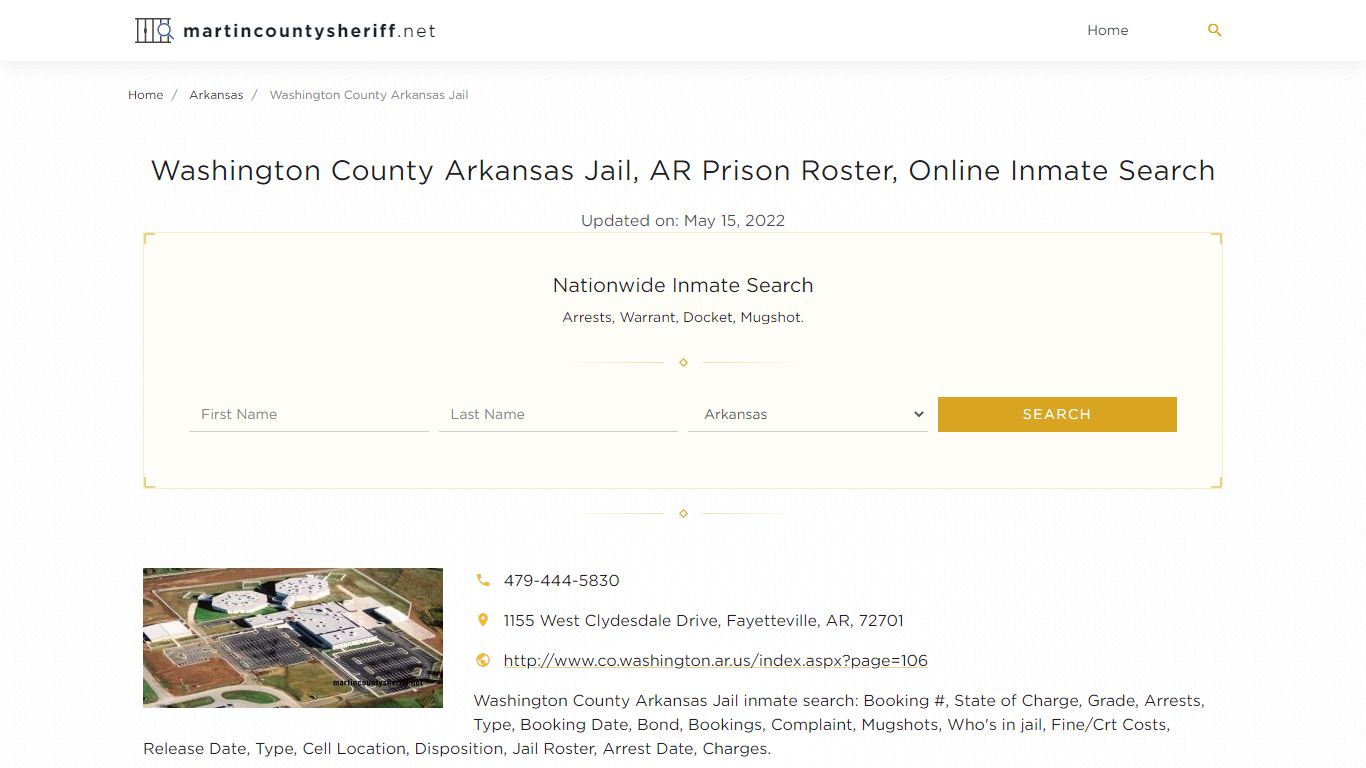 Washington County Arkansas Jail, AR Prison Roster, Online ...