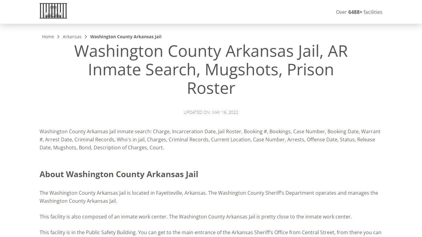 Washington County Arkansas Jail, AR Inmate Search ...